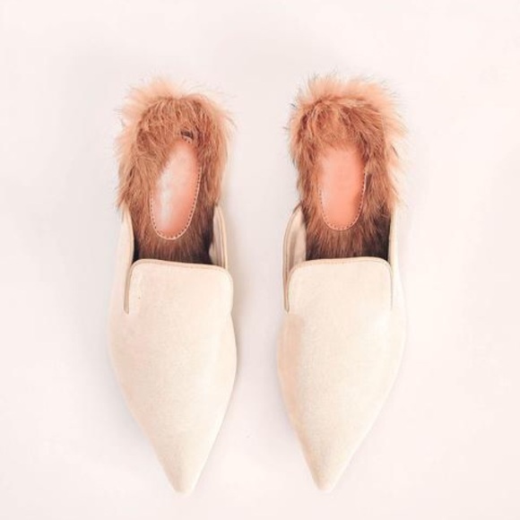 Vici Shoes - Faux Suede & Fur Slides
